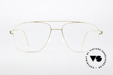Lindberg Mikkel Air Titan Rim Designer Titanium Fasssung, Modell Mikkel in Größe 55-17, 145, color GT = gold, Passend für Herren