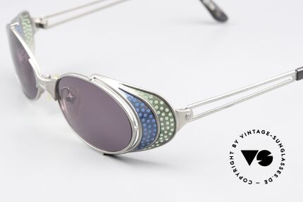 Jean Paul Gaultier 56-7109 90er Steampunk Sonnenbrille, also einer Sicht auf die Zukunft, aus einer früheren Zeit, Passend für Herren und Damen