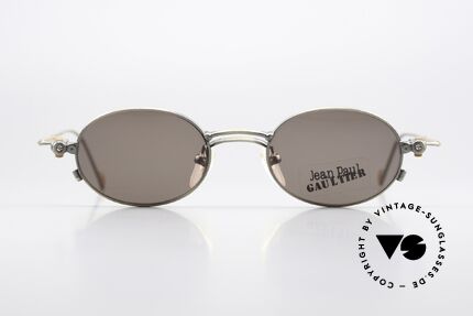 Jean Paul Gaultier 55-8106 Ovale Vintage Brille Clip-On, praktischer, abnehmbarer Clip-On (100% UV Protection), Passend für Herren und Damen