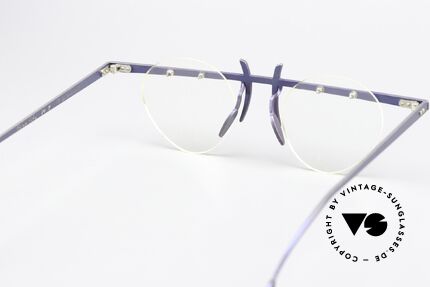 Theo Belgium Tita VI 9 90er Brille Blau Metallic, Größe: medium, Passend für Damen