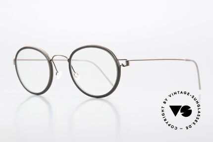 Lindberg Lex 47 Air Titan Rim Designerbrille Matt Bronze, Azetat-Innenrand = "matt grau", Gr. 47/25, Bügel 145mm, Passend für Herren und Damen