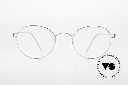 Lindberg Lex 45 Air Titan Rim Brille In Silber Und Kristall, Unisex-Modell LEX, Rahmen in color P10 = shiny silver, Passend für Herren und Damen