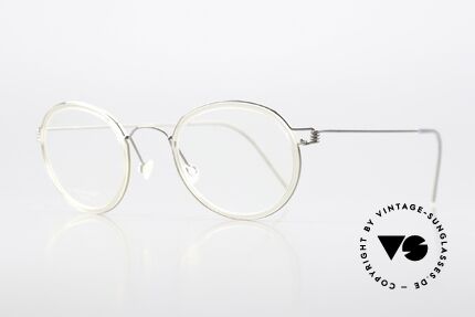 Lindberg Lex 45 Air Titan Rim Brille In Silber Und Kristall, Innenrand = "kristall", in Größe 45/24, mit 145mm Bügel, Passend für Herren und Damen