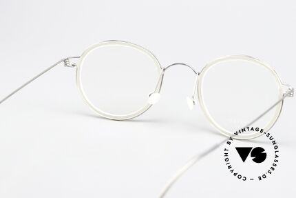 Lindberg Lex 45 Air Titan Rim Brille In Silber Und Kristall, orig. Lindberg DEMO-Gläser sind beliebig austauschbar, Passend für Herren und Damen
