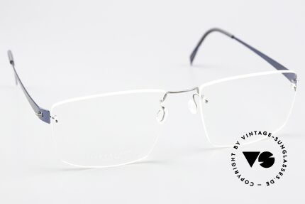 Lindberg 2393 Spirit Titan Silber Und Blau Metallic, sehr flexibel & elastisch (Glasform ist ggf. veränderbar), Passend für Herren
