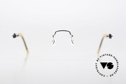 Lindberg 2110 Spirit Titan Brille Blau Metallic Hellbraun, kleine randlose Brille für Damen und Herren zugleich, Passend für Herren und Damen