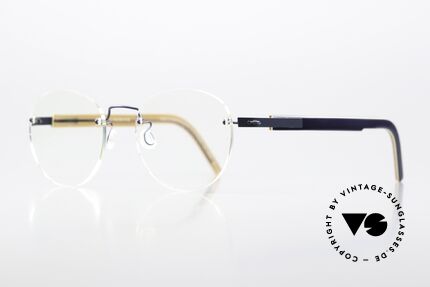 Lindberg 2110 Spirit Titan Brille Blau Metallic Hellbraun, Color Code K100/U13 = 'hellbraun' und 'blau-metallic', Passend für Herren und Damen