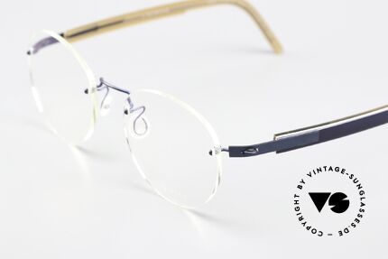 Lindberg 2110 Spirit Titan Brille Blau Metallic Hellbraun, so zeitlos, stilvoll und innovativ = Prädikat "VINTAGE", Passend für Herren und Damen