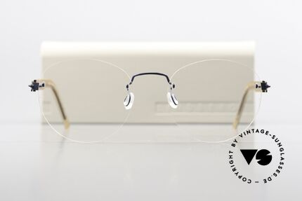 Lindberg 2110 Spirit Titan Brille Blau Metallic Hellbraun, sehr flexibel & elastisch (Glasform ist ggf. veränderbar), Passend für Herren und Damen