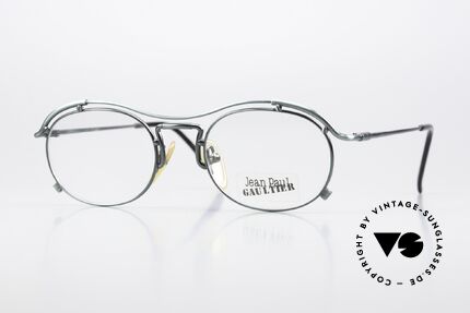 Jean Paul Gaultier 55-2170 90s Brille Tannengrün Metall Details