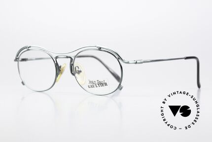 Jean Paul Gaultier 55-2170 90s Brille Tannengrün Metall, "smoke fir green" Lackierung; wirklich einzigartig, Passend für Herren und Damen