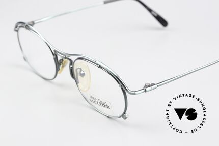 Jean Paul Gaultier 55-2170 90s Brille Tannengrün Metall, außergewöhnliche Spitzen-Qualität; made in Japan, Passend für Herren und Damen