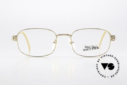 Jean Paul Gaultier 55-6107 Vergoldete Designerbrille, Gestell mit großartigen Details; in Größe 52/19, 140, Passend für Herren und Damen