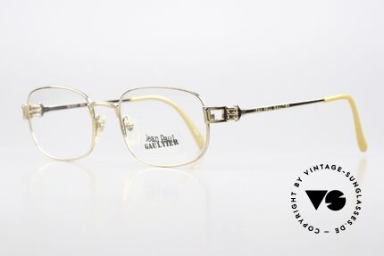 Jean Paul Gaultier 55-6107 Vergoldete Designerbrille, enorm hochwertig (typisch Gaultier), made in JAPAN, Passend für Herren und Damen