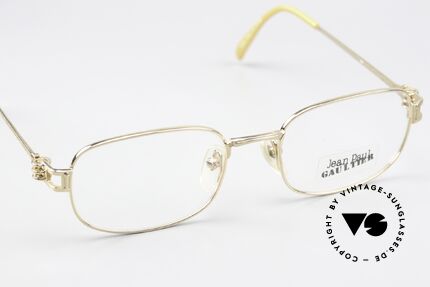 Jean Paul Gaultier 55-6107 Vergoldete Designerbrille, KEINE Retromode, sondern ein 30 Jahre altes Original, Passend für Herren und Damen
