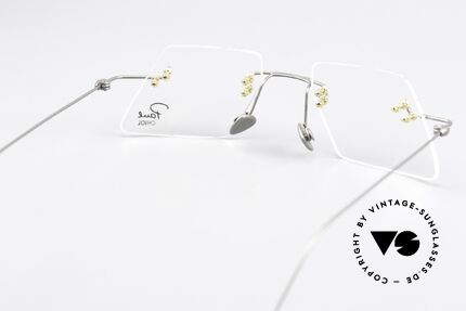 Paul Chiol 04 Randlose 90er Brillenkunst, Glasform- & Glasgröße kann Ihr Optiker ggf. ändern, Passend für Herren und Damen