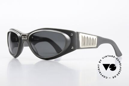 Jean Paul Gaultier 56-5001 Wrap Industrial Sonnenbrille, sehr markante Bügel (Dekor wie ein Lüftungsgitter), Passend für Herren