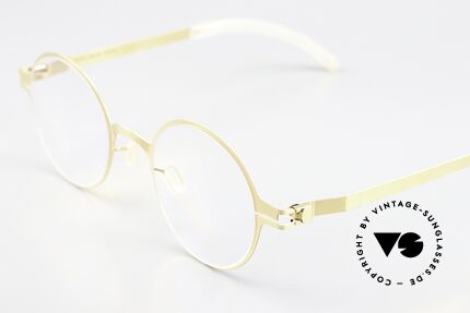 Mykita Pit Runde Brille Glossy Gold, wohlbekannte Spitzenqualität; handmade in Germany, Passend für Herren und Damen