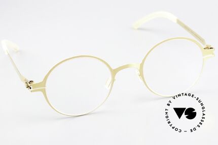 Mykita Pit Runde Brille Glossy Gold, ungetragenes Modell mit original Mykita Verpackung, Passend für Herren und Damen