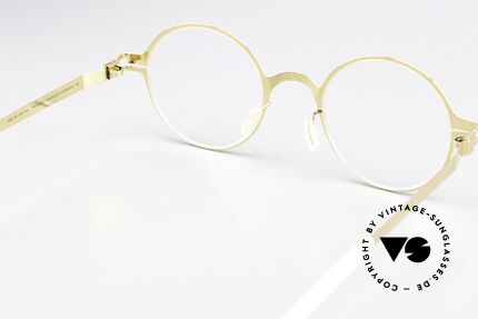 Mykita Pit Runde Brille Glossy Gold, die Fassung ist beliebig verglasbar (optisch / Sonne), Passend für Herren und Damen