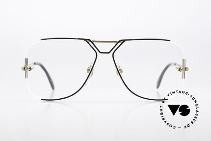 Cazal 722 Herren Designerbrille 1984, feiner, halb offener Metallrahmen (echtes Unikat), Passend für Herren