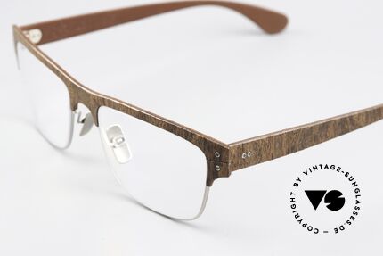 Lucas de Stael Nemus 14 Holz Rindsleder Naturbrille, Nemus Collection mit extra adjustierbaren Nasenpads, Passend für Herren