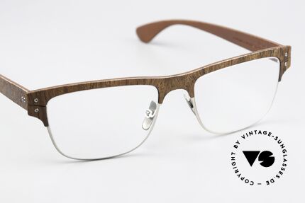 Lucas de Stael Nemus 14 Holz Rindsleder Naturbrille, ungetragen von 2016; Lieferung in einem de Staël Etui, Passend für Herren