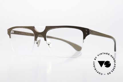 Lucas de Stael Minotaure Thin 15 Herrenbrille Lederüberzogen, Nylor-Modell mit Leder-Überzug (Connoisseur-Brille), Passend für Herren