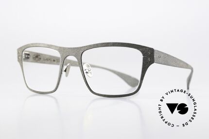 Lucas de Stael Petrus P07 Schiefer Leder Herrenbrille, tatsächlich gemacht aus Metall, Gestein und Leder, Passend für Herren Lucas de Stael Petrus P07 Schiefer Leder Herrenbrille, tatsächlich gemacht aus Metall, Gestein und Leder, Passend für Herren