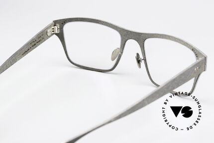 Lucas de Stael Petrus P07 Schiefer Leder Herrenbrille, col. 01: Europäischer-Schiefer und graues Rindsleder, Passend für Herren Lucas de Stael Petrus P07 Schiefer Leder Herrenbrille, col. 01: Europäischer-Schiefer und graues Rindsleder, Passend für Herren