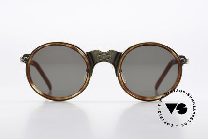 Jean Paul Gaultier 56-3272 Ultra Rare Runde 90er Brille, Designerstück mit 'JPG'-Logos auf Brücke & Bügeln, Passend für Herren und Damen