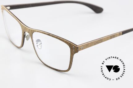 Lucas de Stael Nemus Thin 01 Walnuss Und Braunes Leder, Nemus Collection mit extra adjustierbaren Nasenpads, Passend für Herren und Damen