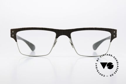 Lucas de Stael Nemus 15 Smoked Oak Black Cow Leather, eine klassische Herren-Brille; handmade in France, Passend für Herren