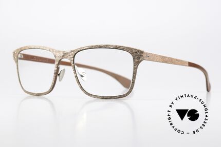 Lucas de Stael Stratus Thin 02 Copper Granite Leder Braun, Luxusmodell mit Leder-Überzug (Connoisseur-Brille), Passend für Herren