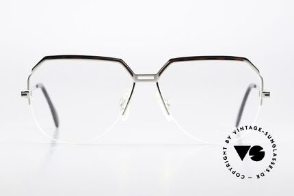Cazal 732 Aviator Designerbrille 1987, halb rahmenlose Herren-Nylor-Brille von 1987, Passend für Herren