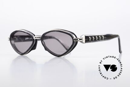 Jean Paul Gaultier 56-0015 Steampunk 90er Sonnenbrille, grau marmoriert und "rusty silver" Lackierung, Passend für Herren und Damen