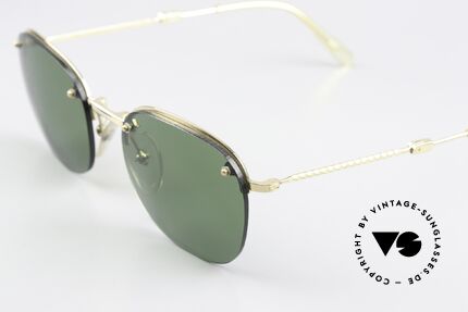 Jean Paul Gaultier 58-0171 Faltbare Sonnenbrille 90er, 22kt vergoldete Fassung mit vielen kleinen Details, Passend für Herren und Damen