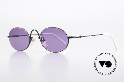 Jean Paul Gaultier 55-0175 Vintage Brille Schwarz Lila, hervorragende Verarbeitung aus den 1990er Jahren, Passend für Herren und Damen
