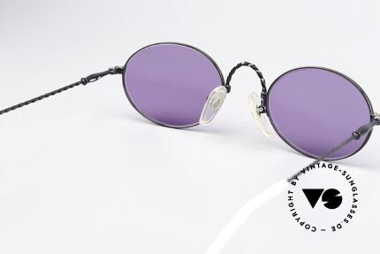 Jean Paul Gaultier 55-0175 Vintage Brille Schwarz Lila, KEINE RETROBRILLE, ein altes ORIGINAL von 1996, Passend für Herren und Damen