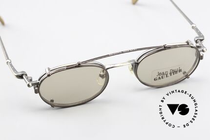 Jean Paul Gaultier 55-0012 Vintage Brille Mit Sonnenclip, die Fassung ist beliebig verglasbar (optisch oder Sonne), Passend für Herren und Damen