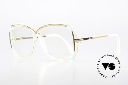 Cazal 177 Hingucker Designerbrille 80s, Rahmen: kristall-türkis-weiss-gold (Designerstück), Passend für Damen