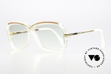 Cazal 177 Damen Designerbrille 1987, Rahmen in kristall-türkis-rot-gold (Designerstück), Passend für Damen