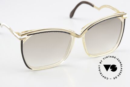 Cazal 157 Tolle Alte 80er Damenbrille, leicht braun-getönte Sonnengläser; mit 100% UV, Passend für Damen
