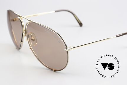 Porsche 5621 Übergroße 80er Sonnenbrille, ein ungetragenes Exemplar mit hellbraunen Gläsern, Passend für Herren