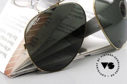 Ray Ban Aviator 62mm Clip-On Clip On 62mm Mit G15 Glas, Mineralgläser mit der legendären "B&L"-Gravur, Passend für Herren und Damen