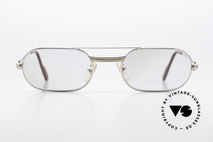 Cartier MUST LC - S Luxus Platin Brillenfassung, hier mit Louis Cartier Dekor in S Größe 53-20, 130, Passend für Herren