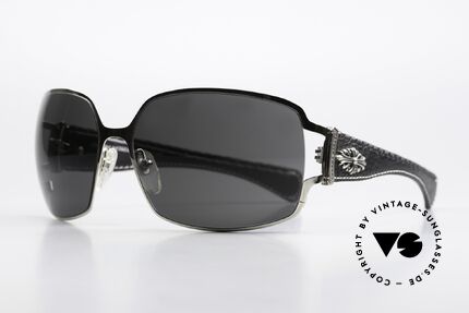 Chrome Hearts Poon I Bikerbrille Lederbügel 2008, eine Rockstar-Sonnenbrille von 2008; made in Japan, Passend für Herren und Damen