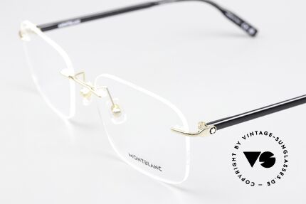 Montblanc MB0222O Randlosbrille Vergoldet Men, die vergoldete Fassung kann beliebig verglast werden, Passend für Herren