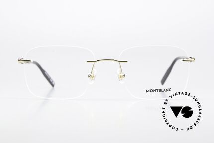 Montblanc MB0222O Randlosbrille Vergoldet Men, randlose Montblanc Brille, MB0222O in Größe 58/20, Passend für Herren