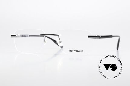Montblanc MB0088O Herrenbrille Randlos Gunmetal Details